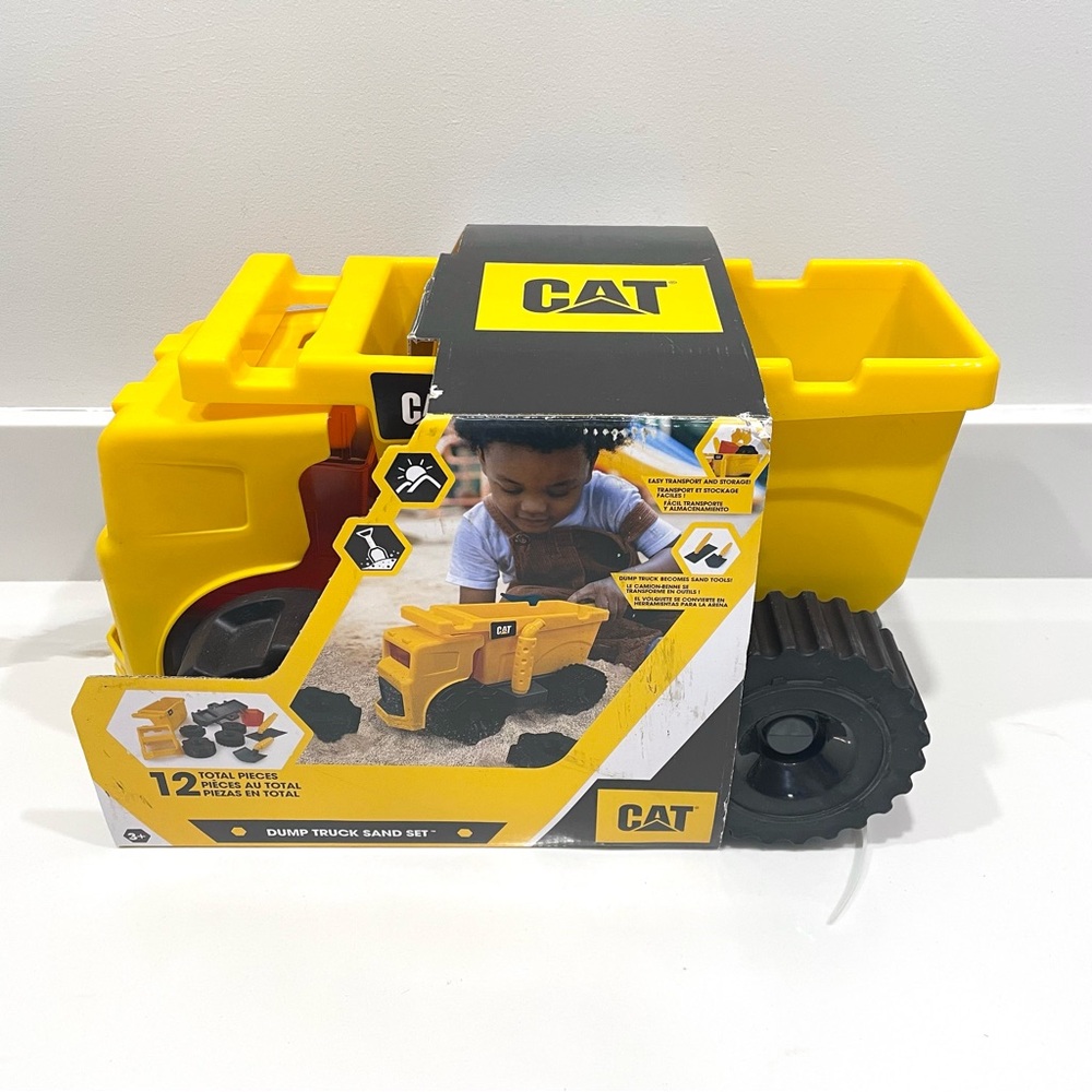 NEW CAT Dump Truck Sand Set Construction Toy Vehicle w/ Sand Tools